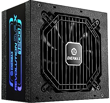 ENERMAX Revolution D.F. X ARGB ATX3.0 PCI-e 5.0 Kompakt Gaming&Streaming PC Netzteil 1200W 80Plus Gold (Vollmodular, 2X 12VHPWR, Semi-Fanless), ERT1200EWT, schwarz