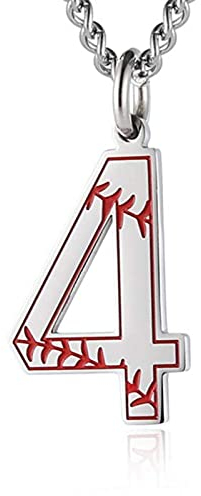 Kette Damen Herz Halskette Trendiger Edelstahl, europäische und amerikanische Mode, digitale Baseball-Halskette im Freien, trendige Accessoires für Jungen, Anhänger Titanstahl (E, One Size)