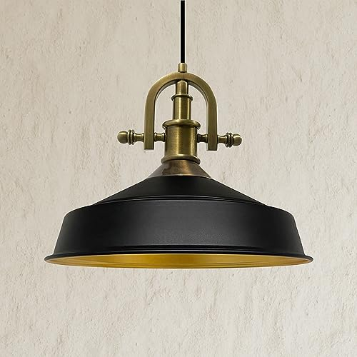 bamyum Asletl-Marine Hängelampe Industrial Vintage Ø41 cm, Küchenlampe Hängend Vintage, Pendelleuchte Esstisch Vintage, Hängelampe Esstisch, Wohnzimmerlampe, Pendelleuchte Schwarz Metall, Küchenlampe
