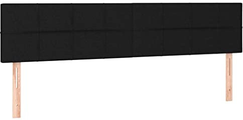 vidaXL 2X Kopfteil Polsterkopfteil Betthaupt Bettkopfteil für Bett Bettrahmen Bettgestell Schlafzimmer Bettzubehör Schwarz 90x5x78/88cm Stoff
