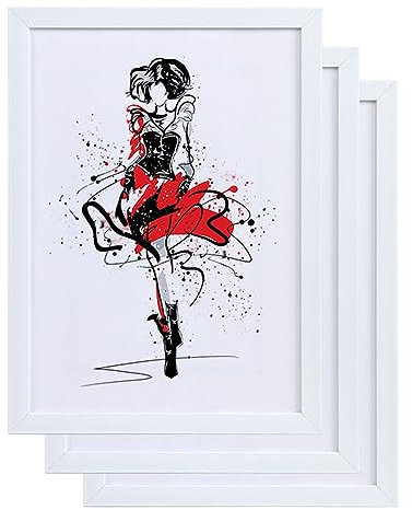 IDEAL TREND 3er 5er Set FlexiFrame Leichter Blockprofil Kunststoff Bilderrahmen mit Plexiglas Plastikrahmen: Farbe: 3er Pack Weiß | Format: 40x50