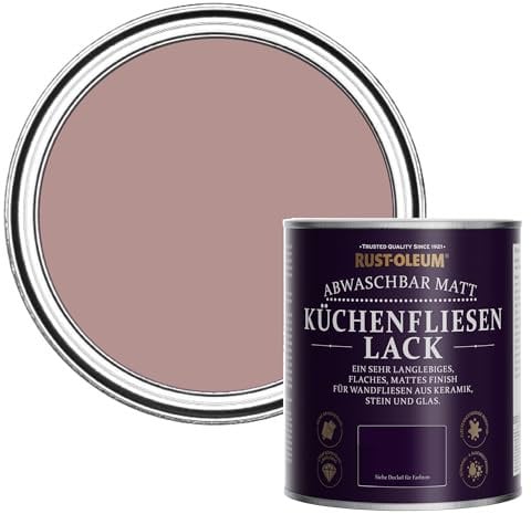 Rust-Oleum Peinture Rose Résistante à l'eau pour Faïence de Cuisine, Finition Mate - Coup de Cœur 750ml