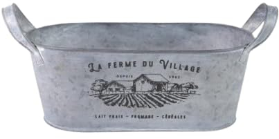 Urban Living Garden & Metal „LA Ferme DU Village“ Jardiniere AUS Metall MIT HENKEL 31XH13CM