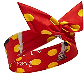 Haarband Stirnband breites biegsam Kopfband mit Muster Kopfschmuck Accessoire (rot, gelb)