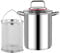 Lisher - Olla de espárragos de acero con cesta para patatas de espárragos