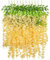 SZJH 12pcs 3.6 Feet/Piece Artificial Fake Wisteria Vine Ratta Hanging Garland Silk Flowers String Home Party Wedding Decor (Champagne)