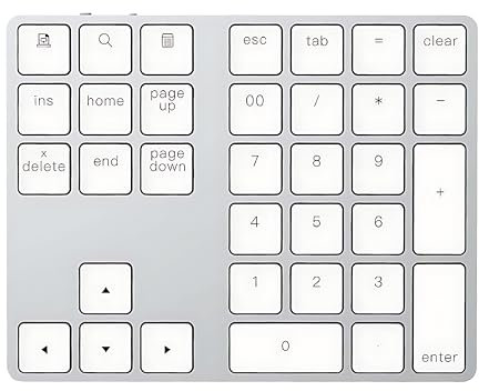 iMounts USB-C Bluetooth Numerische Ziffernblock – Kabelloses NumPad, Wiederaufladbare Numerische Tastatur für Laptop, Tablet, iPad, MacBook, Windows, Silber (Silver)