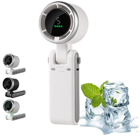 Pocket Breeze 3-in-1 Mini Turbo Fan, Portable Handheld Turbo Fan, Pocket Breeze Mini Fan, 5 Speed Adjustable Personal Small Pocket Fan, Type-C Rechargeable Travel Neck Fan (White)