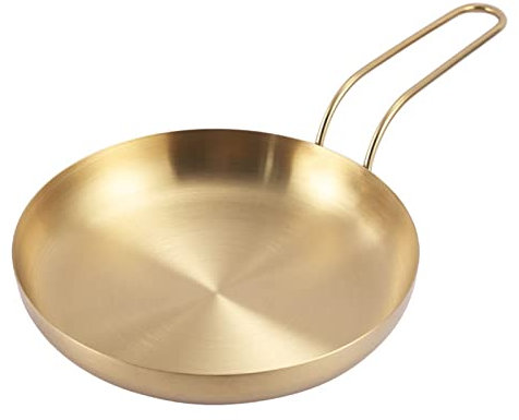 HUIHHAO ,Speiseteller Edelstahl Bratpfanne Golden Steak Bratpfanne Wok(Gold)