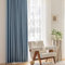 KnSam 2er Set Blau Verdunkelungsvorhang mit Ösen, Vorhang Motiv Blickdicht Einfarbig, Chenille Ösen Fenster Vorhang Deko Vorhänge für Fenster, Jeder B 107 x H 244cm