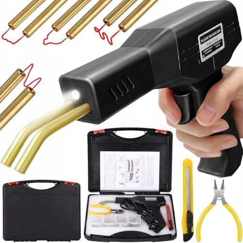 LTC - Kunststoff Schweißgerät mit LED - 50 W - Plastik Reparaturset mit Koffer - Set mit 800 Klammern - Kunststoff Schweißen, Schnelles Aufheizen - 225mm x 153mm