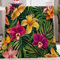 Flanelldecke Kuscheldecke Tropische Pflanzen Blumenmuster Orchideen Grün Super Soft Weich Wohndecke Warm Flauschig Decke Sofadecke oder Tagesdecke, Wohndecke für Erwachsene 70x100 cm