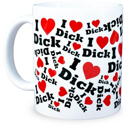Reactive Brands MUGEMS I Love D**k Mug - Funny - Birthday Gifts for Boyfriend Husband Partner Girlfriend Wife Valentines Present, 11oz Ceramic Dishwasher Safe Mugs