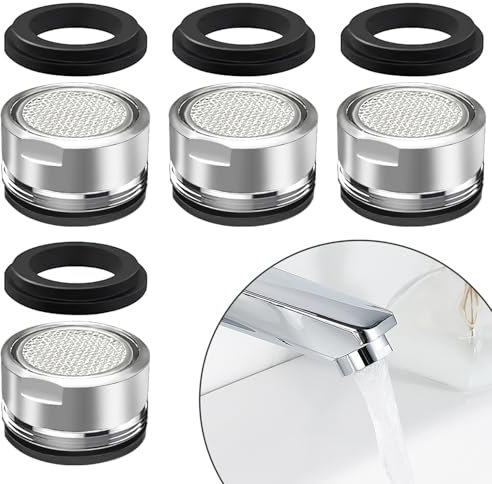 Lot de 4 filtres pour robinet, aérateur de robinet de rechange pour robinet de 24 mm, buse de filtre pour robinet avec joint, outil de cuisine, salle de bain, douche, évier, régulateur