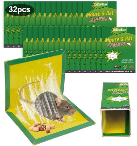 Trampas para Ratones 32 Pièces Trampa Ratas Mata Ratas Pegamento Ratas Trampa Ratones Pegamento Ratones Trampa Adhesiva para Ratones
