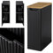 [en.casa] Badezimmerschrank Skelbolu Badschrank mit Einer Tür gerillt 20 x 60 x 40 cm Unterschrank mit Abdeckplatte Badkommode Midischrank schmal Schwarz/Eichenoptik