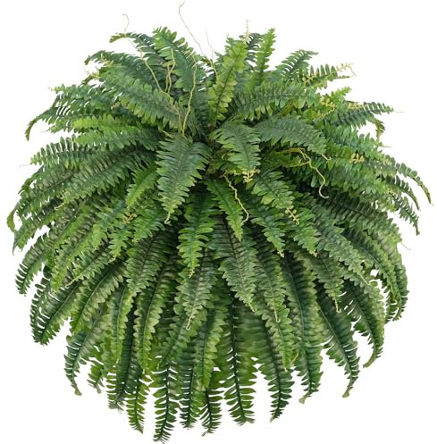 FOREST PRINCE Grande Plante Artificielle de Fougère, 132cm Fausse Plantes Arbustes de Boston Interieur/Extérieur pour la Maison, Jardin, Bureau, Table, Rebord de Fenêtre (98 Côtés