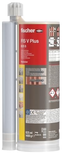 fischer Hochleistungsmörtel FIS V Plus 825 S, der kraftvolle Universalmörtel für Beton und Mauerwerk, höchste Lastaufnahme für deutlich mehr Sicherheit, Injektionsmörtel-System, 825 ml