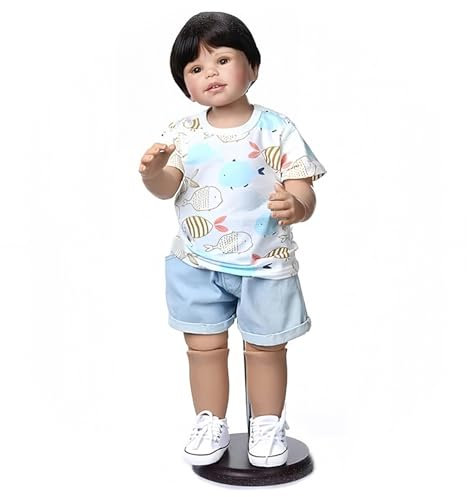 Generisch Lebensecht Reborn Baby Puppen Junge 28 Zoll 70 cm Riesige Größe Kleinkindpuppe Kugelgelenk Babypuppe Meisterwerk Neugeborene Puppe Kinderkleidung Model Sammlerstück