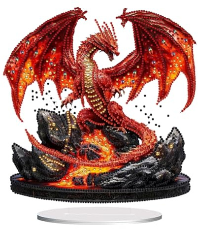 Aodejoy Diamond Painting Aufsteller, Tiere Diamond Painting, DIY diamond painting tischdeko, 5d Diamant-Painting zum Aufstellen Geschenk Mädchen-Drache 4