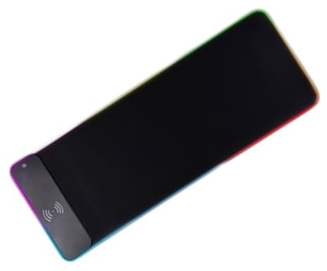 Mouse Pad for Gaming Desk Non Slip Mat LED Gamepad with 15W Charging 15w Charging Rubber Base