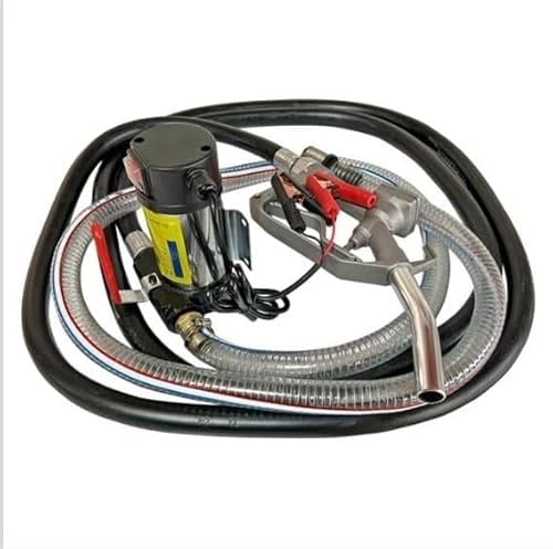 Gear4Garage Diesel Pump with Hose for 12V Car Battery Fuel Pump 45 L/min for Agricultural Machinery, Yachts and Standby Generators, 12V 175w with Automotive Filler Nozzle, Fuel Transfer Pump