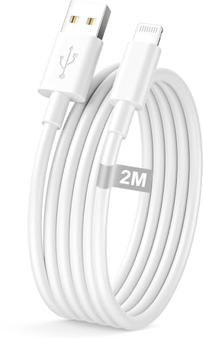 iPhone Charger Cable 2M, [Apple MFi Certified] USB to Lightning Cable 2M | USB iphone Charger cable Fast Charge iphone Charging Lead Wire for iPhone 14 13 12 11 Pro Max XS XR X SE 8 7 6 5 iPad iPod