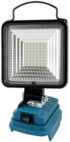 Akku Lampe für Makita 18V Akku, 48W 4800LM Led Arbeitsleuchte(Ohne Akku) | mit 2 USB für Camping, Autoreparaturen, Notfall Ersatz für Makita DML816