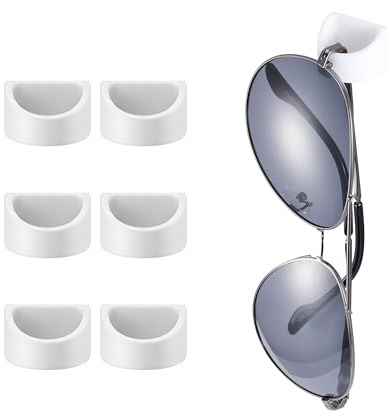 Omnful Sunglass Organizer, 6 Pack Eyeglass & Glasses Holder for Eyewear, Sunglasses, Reading Glasses. Sunglasses Holder for Home, Office, Car, Driver, Workshop. Glasses Accessories&Organizer(White)