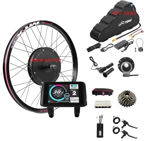 48V 27.5Inch Motor Kit,45A controller,and Ebike Battery 48v 30AH, Triangle Model, 3A Charger,Lithium Electric Bike Battery,UKC1 Screen,MTX Rim