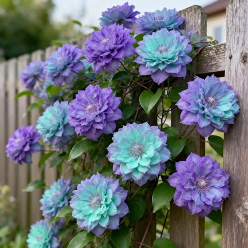 Selten Clematis MehrjäHrige,Farbenfrohe Clematis -Rhizom In GroßPackungen, Fachgerecht Gepflanzt, GartenverschöNerung-15Rhizom-D