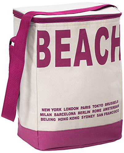 Kühltasche 20 Liter Kühlbox Isoliertasche Campingtasche Beachtasche - mit Schultergurt - schließbarer Deckel - Fester Boden - geringes Eigengewicht - Pink - Farbwahl