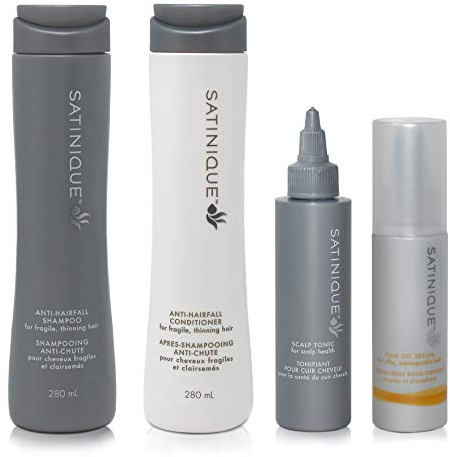 1 x Anti-Haarausfall-Shampoo 280 ml + 1 x Anti-Haarausfall-Pflegespülung 280 ml + 1 x Kopfhaut-Tonikum 80 ml + 1 x Haaröl Serum - SATINIQUE™ 100 ml - Amway