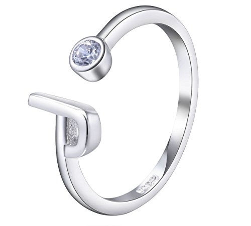 VIKI LYNN Buchstabe Ring 925 Sterling Silber Offener Verstellbare Initiale Alphabet A-Z Ringe fur Damen Mädchen
