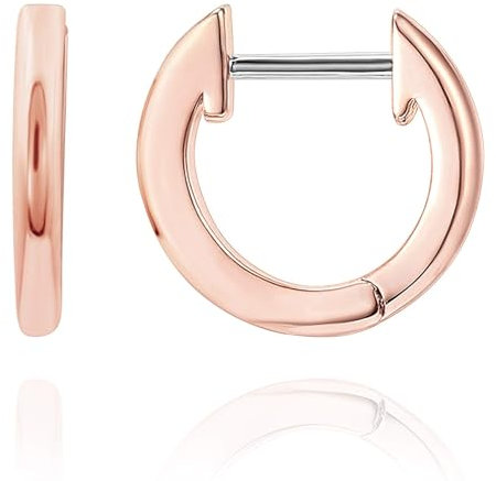 PAVOI 14K Rose Gold Plated Cuff Earrings Huggie Stud | Small Hoop Earrings for Women