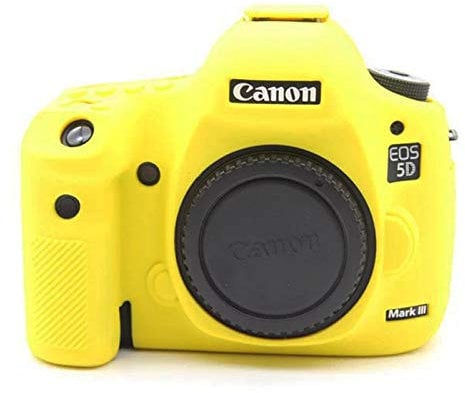 EOS 5D Mark III Case, Zakao Soft Silicone Bag Lightweight Slim Skin Rubber Protective Digital Camera Case Cover for Canon EOS 5D Mark III 5DS 5DSR (Yellow)