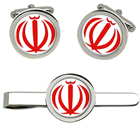 Giftshop UK Iran Manschettenknöpfe und Krawatte Clip Set