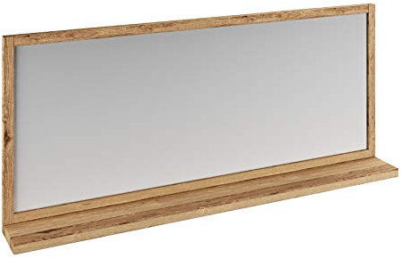 Woodkings Sydney Spiegel I Badspiegel 138x60 cm mit Ablage I Wildeiche Holz Rahmen I großer Wandspiegel für Badezimmer