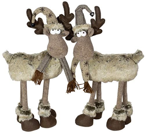 Christmas Paradise Weihnachtsfigur Elch stehend 55cm 2 Stück Rentier Nordisch braun Paar