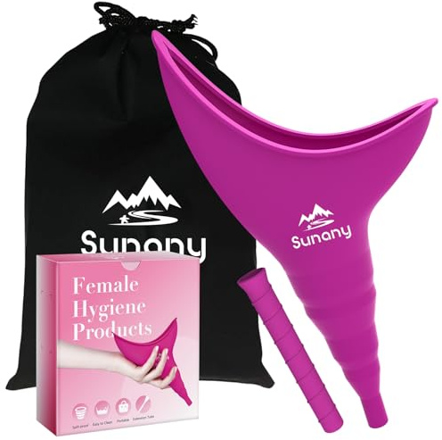 Sunany Urinoir féminin réutilisable en Silicone pour Femme permettant aux Femmes de Faire Pipi Debout, l'urinoir Portable pour Femme est Le Compagnon Parfait pour Le Camping, l'extérieur, Les Voyages