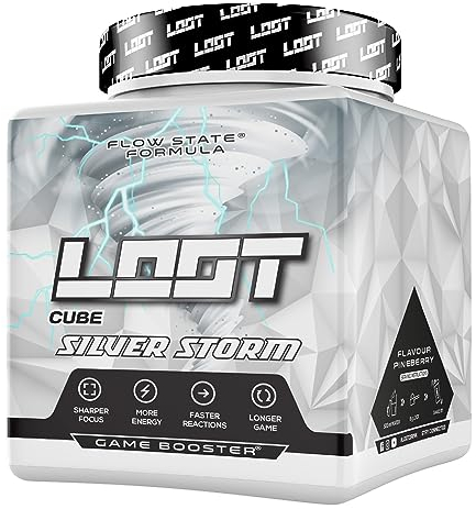 LOOT Game Booster | Konzentration, Ausdauer, Reaktionsfähigkeit | 50 Servings (400g) mit Koffein & 20 einzigartigen Inhaltsstoffen | Flow-State Formel | Silver Blaze