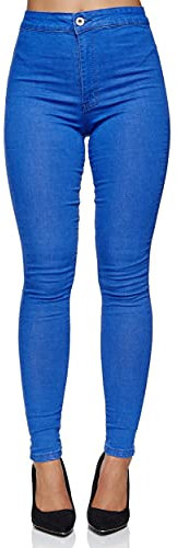 Elara Donna Slim Fit Jeans a Vita Alta Jeans a Vita Alta Chunkyrayan 915-18C Blau 42 (XL)