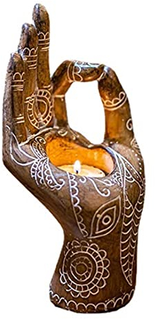 windyday Buddha Yoga Kerzenhalter Kerzenständer Harz Lotus Geste Hand Kerzenhalter Deko Kerzenleuchter Deko Figur Teelichthalter Kreativ Vintage Kerzen Ständer Für Weihnachts Hochzeit