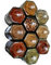 Herb Hive Magnetic Spice Jars - Set of 10 | Magnetic Spice Rack | Spice Organiser | Spices Gift Set | Includes Hexagonal Glass Spice Jars with Lids and Labels 70pcs (Spices Not Included)