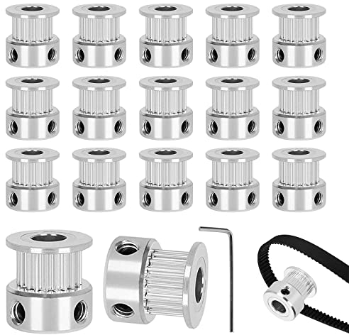 Nothers 14 Stück GT2 Aluminium Zahnriemenscheibe, 20 Zähne, 8mm Bohrung, 6mm Breite, für 3D Drucker