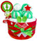 MomsStory - mini Windeltorte Weihnachten | Baby-Geschenk zur Geburt Taufe Babyshower | 1 Stöckig (Rot-Grün) mit Baby-Strickschuhchen Spucktuch & mehr