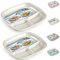 Plastic Classic Serving Bowl Dish Tray for Cereal Curry Pasta Xmas Party Dessert Snack Picnic, Stackable, Reusable Tableware Bowls (2 x 3 Compartment Tray Light Taupe)