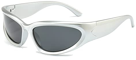 Long Keeper Polarisierte Sport Sonnenbrille Herren Damen - Retro Futuristische Sonnenbrille Polarisiert Angeln Fahrradbrille Sportbrille Wrap Around Brille