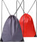 WFX Turnbeutel mit Kordelzug, 2 Stück und 1 Stringbeutel, Turnbeutel, Rucksack aus Polyethylen für Damen und Herren, Trainer, Schwimmtasche, Reisen, Strand, Schule, Urlaub, (Rot Grau)