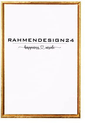Rahmendesign24 Schattenfugenrahmen Oslo für Keilrahmenbilder und Leinwände 70x90 Blattgold Schattenfuge